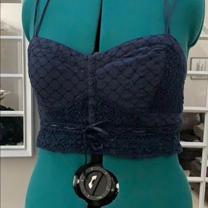 Blue American Eagle Cropped Top